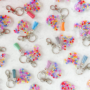 Mouse Ear Colorful Sprinkle Tassel Keychain Add-On