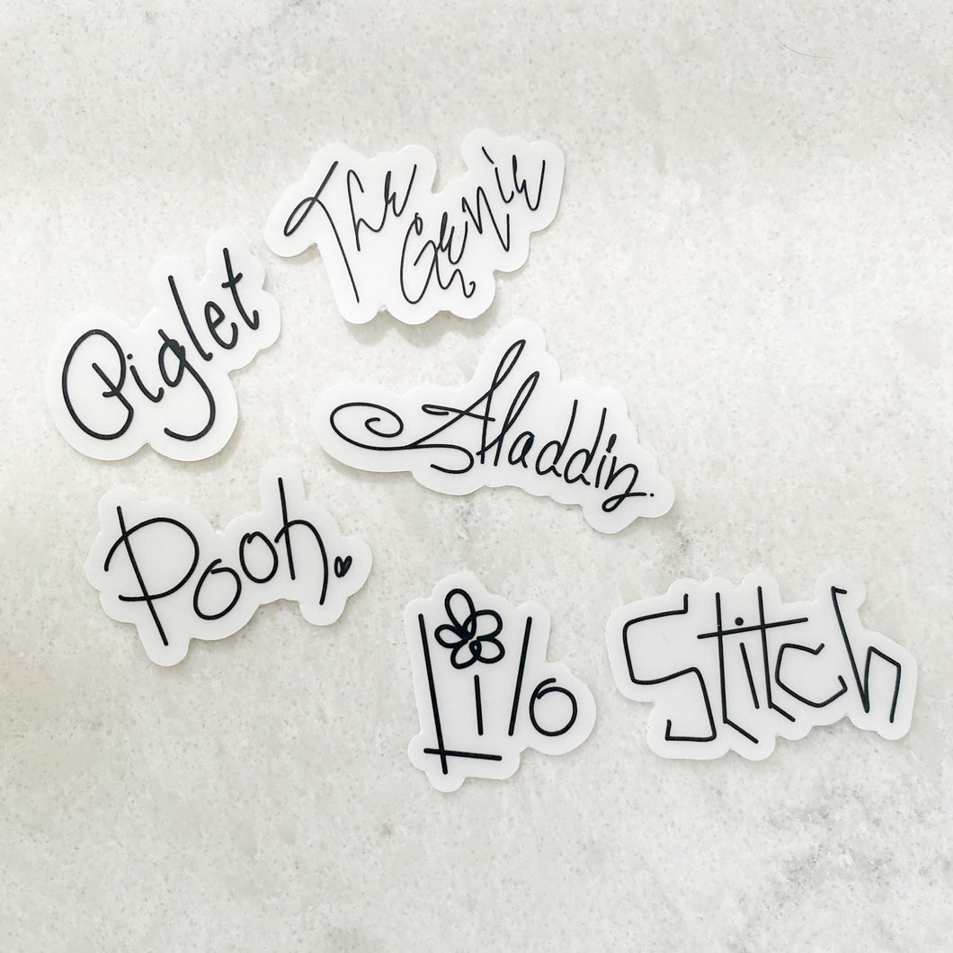 BESTIES Clear Autograph Sticker 6 Pack