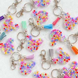 Mouse Ear Colorful Sprinkle Tassel Keychain Add-On